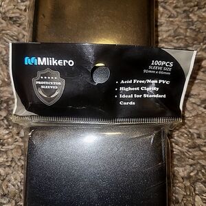 BRAND NEW!100 Pack Mlikero Black Card Sleeves Standard Size Acid-Free 2 Pack Lot